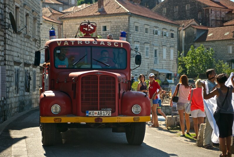 Пожарная машина на улицах города